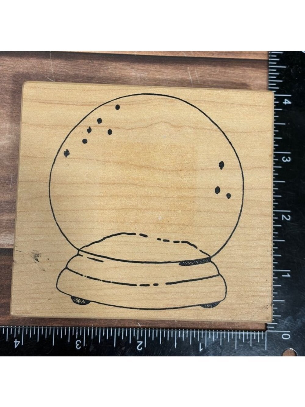 Stampa Rosa J25-1972 Empty Snow Globe Wood Mounted Rubber Stamp Earlene Chinnock